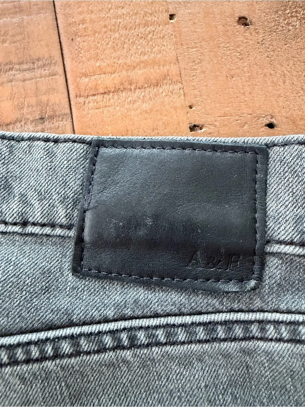 Abercrombie & Fitch Men's Distressed Gray Denim Shorts